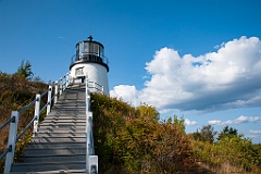 Stairway Leads to Owls Head Lighthouse Over Hilltop
